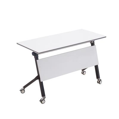 China (Height)Adjustable Metal Desk with Wheels Table Movable Board Desk Aluminum Alloy Connection Rotatable Training Folding Table for sale