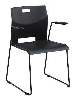 China Cooling conference chair with armrests and full plastic board, a chair made of new PP engineering plastics for sale