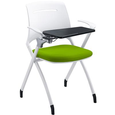 China Strong chair with luxury aluminum alloy, mobile, stackable and foldable writing board chair with wheels, customizable for sale