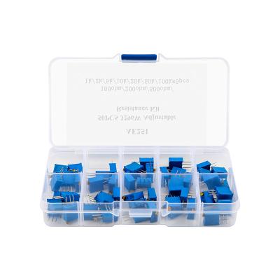 China / RoboWiz 50PCS 3296W Adjustable Resistor Kit With 10 Different Types of Resistor Ratings for sale