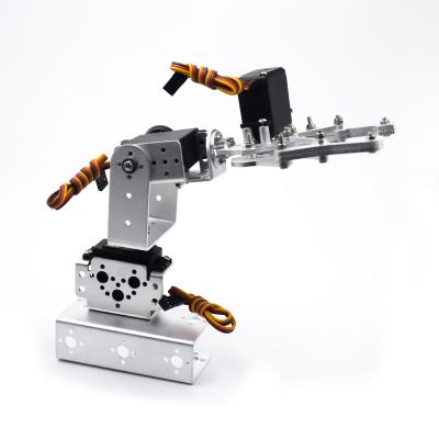 China 3DOF Robot Arm Manipulator RoboWiz DIY 3DOF Metal Triaxial Robot Mechanical Arm with Gripper Clamp Kit for sale