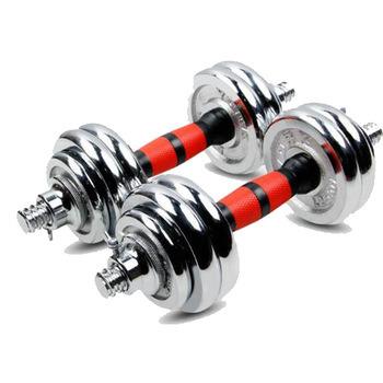 China Lfiting 15/20/30/50kg Weight Plate Electroplating Cast Weighs Adjustable Cheap Dumbbell Set for sale