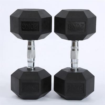 China Durable Custom High Quality Home Gym Dumbles Dumbbell Set Cast Rubber Dumbells Hex Dumbbell for sale