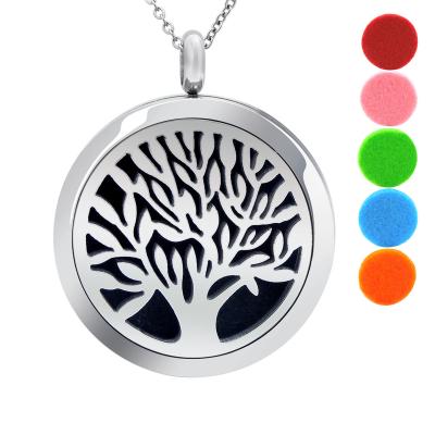 China CLASSIC Tree of Life Perfume Pendant Hollow Aromatherapy Essential Oils Diffuser Pendant Necklace for sale