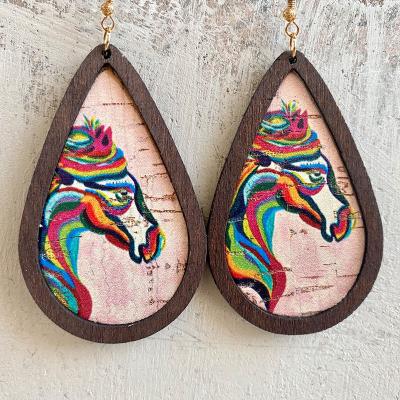 China TRENDY african statement drop wooden earrings for ladies for sale