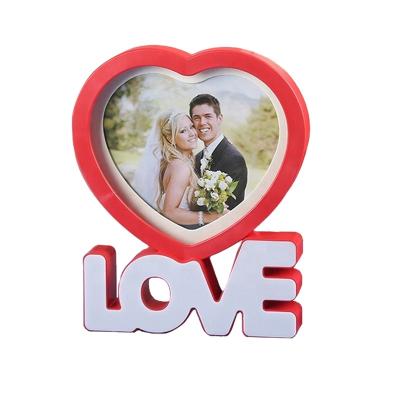 China Modern Valentine's Day Gift LOVE LED Light With Custom USB Sublimation Magic Makeup Mirror Blank Photo Frame For DIY Promotion Gift for sale