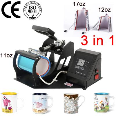 China Print Shops Double Display 3 in 1 Mug Press Machine Sublimation Printer Heat Transfer Mug Printing Machine for Mug Cup 11/12/17 Ounce for sale