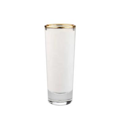 China Wholesale Viable Sublimation 3oz Wine Shot Glass With Gold Rim Personalized Printable Win Glass Mug for sale