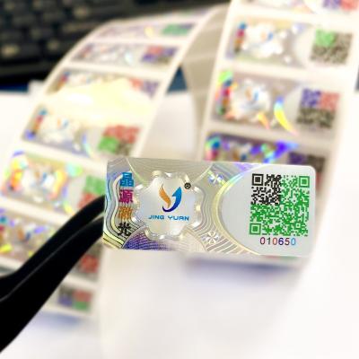 China Waterproof Customized Hologram Label Printing QR Code Series Number 3d Hologram Laser Label for sale