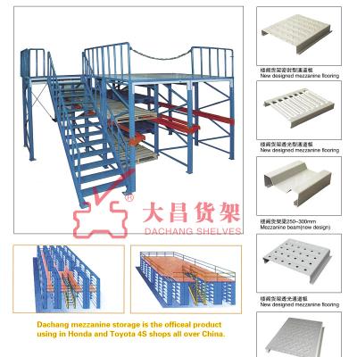 China Heavy Storage Buries Adjustable Realistic Type Heavy Duty Mezzanine Floor Shelving Rack Mezzanine Steel Shelving Dachang System for sale