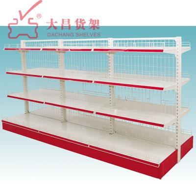 China Double Sided Mesh Supermarket Shelf Display Supermarket Shelf Goods Show Rack Supermarket Biscuit Display Shelf Grocery Store for sale