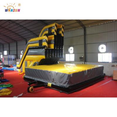 China Double Inflatable PVC Free Fall Stunt Jump with Platform Airbag for sale