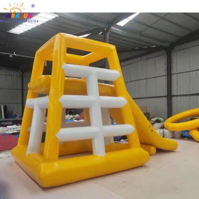 China Inflatable Water Park Games Water Toys Inflatable Water Climbing Wall With Slides Water Park Aqua Water Toys Trampoline for sale