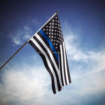 China Health Care Institute Digital Printing 100% Polyester 3x5 Foot Thin Blue Line USA Flag Custom Flag Banner for sale