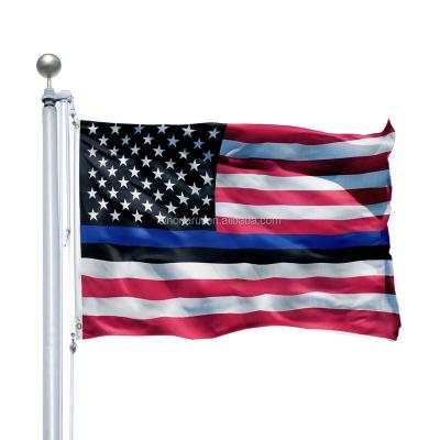 China Health Care Institutes Drop Shipping Red White Blue Line Thin Black Line Red USA Flags Flags Custom Banner for sale