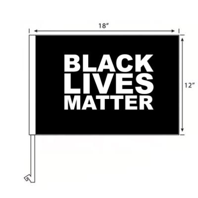 China Best Selling Durable BLACK LIVES MATTERS Custom Car Flag Logo With High Quality Plastic Poles FLAG for sale