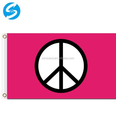 China Healthcare Institutes World Peace Symbol Pink 3x5ft Polyester Peace Flag Banners Customizable for sale