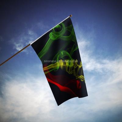 China 3x5ft Hot Color Classical Reggae Jamaica Music Sales Standard Yellow Alert Music Festival Campaign Hanging Flags Green for sale