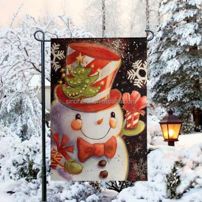 China Double Sided Knitted Wholesale Decorative Hanging Polyester Christmas Yard Flag for sale