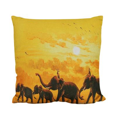 China Pillow Aniant Colorful Elephant Design Cotton Hot Selling Colorful Canvas Pillow Case for sale