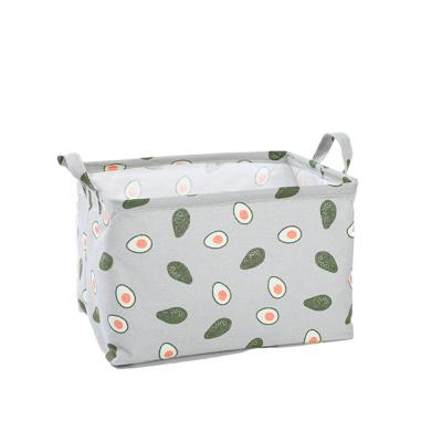 China Kitchen Viable Custom Waterproof PE Fabric Cotton Storage Basket Fabric Art Storage Basket Universal Polyester Shopping Basket for sale