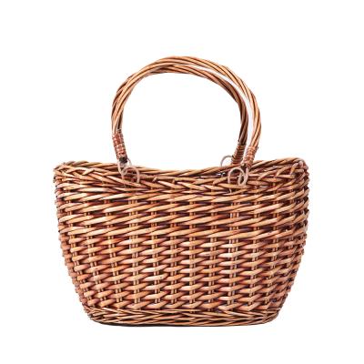 China Viable Natural Handmade Collapsible Basket Gift Basket Rattan Planter Rattan Makers Wicker Storage Basket for sale