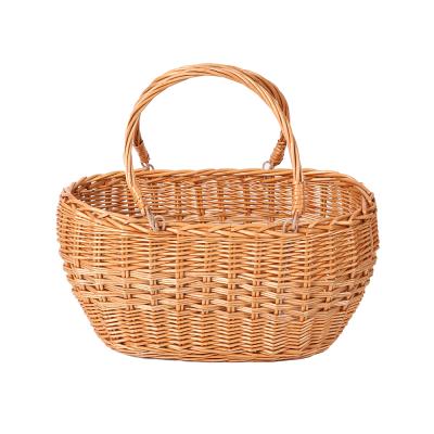 China Cheap Wicker Hand Baskets New Product Handicraft Rattan Storage Basket Sustainable Natural Handmade Wicker Basket for sale