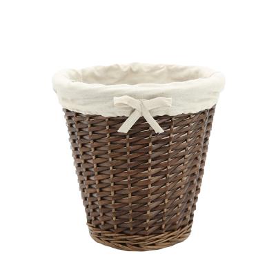 China Sustainable Natural Round Shape Gift Storage Wicker Basket Storage Works Wicker Baskets Log Storage Wicker Basket With Liner for sale