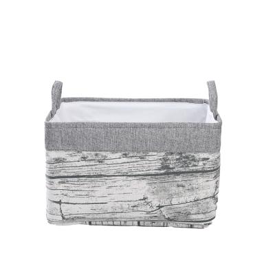 China Hot Selling Household Cloth Storage Basket Cotton Viable Multi-function Polyester Decorative Cloth Basket With Handle for sale