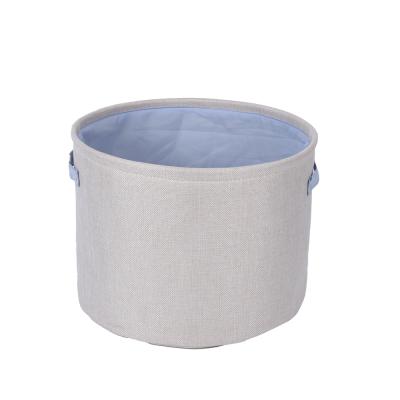 China China Viable Manufacturer Round Cloth Bags Laundry Storage Basket Cotton Cloth Basket Storage Bin With Handles for sale