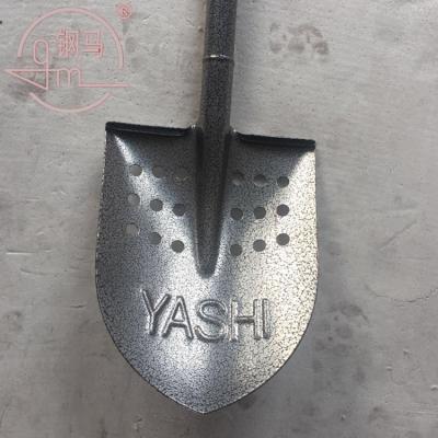 China Garden shovel construction shovel metal handle steel shovel with holes S503MY for sale