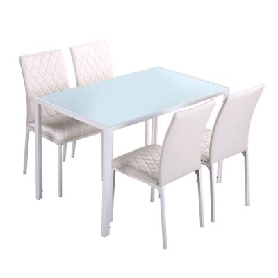 China Free Sample Adjustable Cheap Classic 4 Seater (Other) Fiberglass Top Dining Table Set / Modern Dining Table And Chair for sale