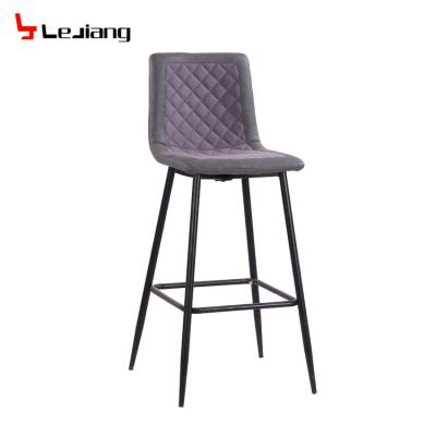 China Wholesale Morden Italian Design Canvas Cover Metal Leg Bar Stool Chair for sale