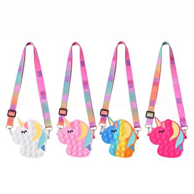 China Stress Relief Toy Rainbow Fidget Sensory Toy Pencil Bag Silicone Relaxation Toys Worry Relief For Adults Relaxation Toys for sale