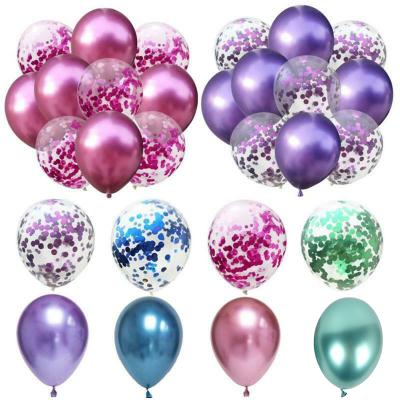 China 12 Inch Christmas Easter Decoration Gift Balloons Transparent Foil Balloon Confetti Balloon for sale