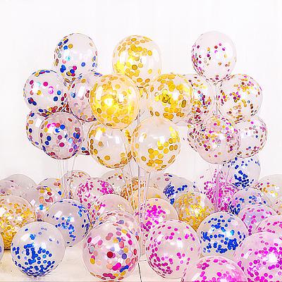 China Promotional Toy Stuffing Balloons Latex Multi confetti stuffing 18 inch Lucky Helium Balloon latex balloon for sale