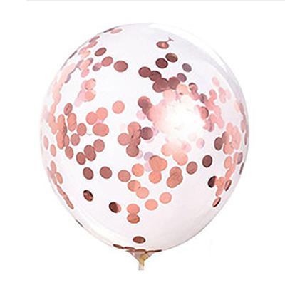 China 12 inch Standard Rose Gold Confetti Balloons Balloon Promotional Toy Stuffing Party Decoration for sale