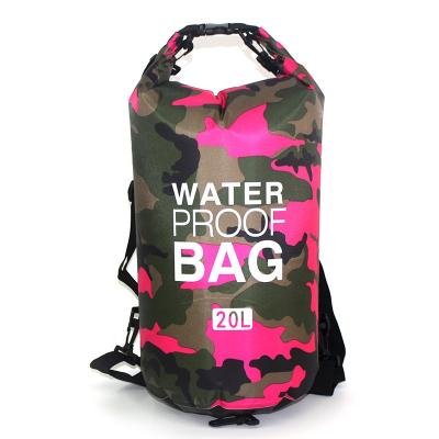 China Polyester Bulk Stock Camouflage Polyester Beach Backpack Factory Wholesale Custom Models Portable Strips Double Drifting Waterproof Bag for sale