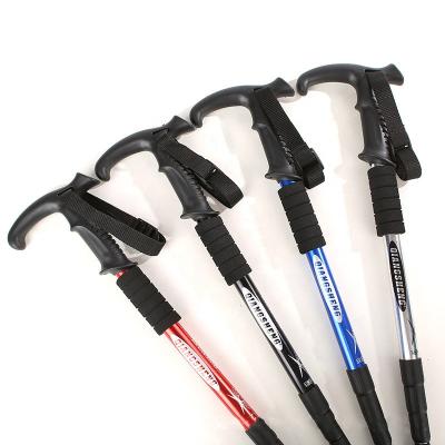 China Professional Hiking/Mountaineering Outdoor Sports Supplies Aluminum Walking Stick 4 Knots Telescope Cheap Price Trekking Poles For Mountaineering for sale