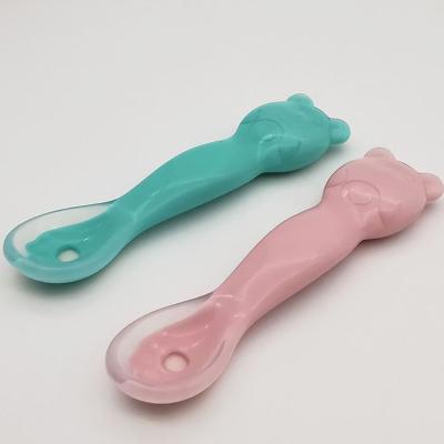 China BPA Free Feeding And Food Training Material Top Grade Soft Silicone Baby Spoon for sale