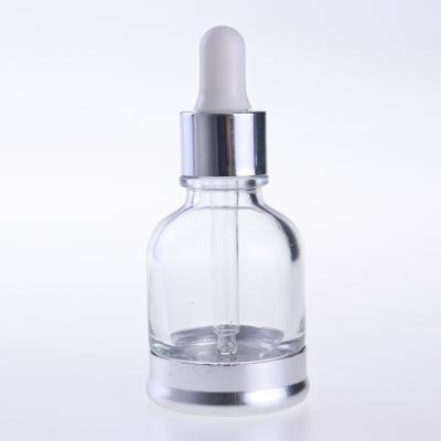 China 30ml Luxury Clear Empty Hair Oud Oil Serum Irani Attar Essential Glass Dropper Bottle Cosmetic for sale