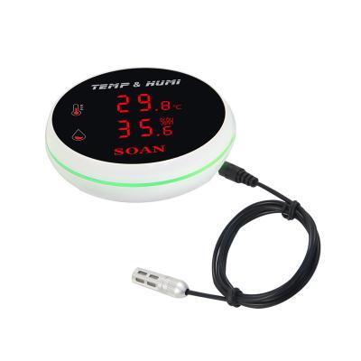 China HOT! Tuya APP remote monitor wifi temperature sensor with high/low temperature alarm app notification for sale