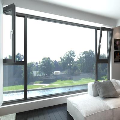 China Stainless Steel Screen Netting Tempered Glass In Swing Casement Windows with 8-Way Seal for sale