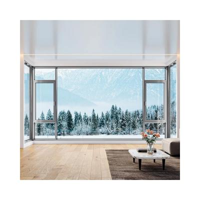 China Living Room Broken Bridge Aluminum Window with 97mm Width and Stainless Steel Screen for sale