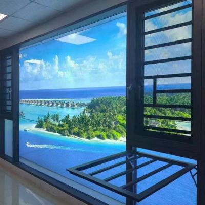 China Level 6 Water Tightness Aluminum Double Glass Screen Window with Heat Insulation Strip for sale