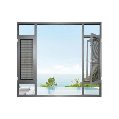 China 8-way Seal Aluminum Insulated Casement Windows for Villa Bedroom Designed by Experts for sale