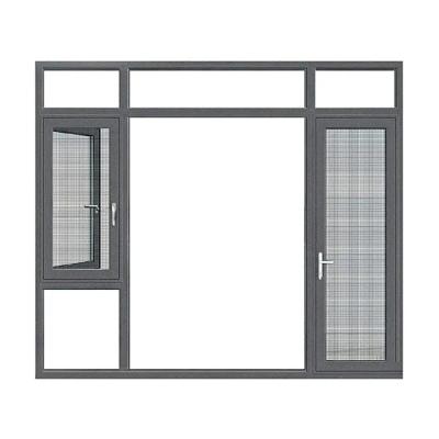 China SKATE Original Hardware Aluminum Casement Window with Hurricane Impact Steel Screen Mesh for sale