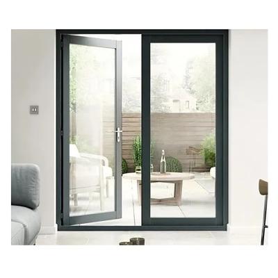 China 70mm Window Frame Width Glass Door Soundproof High Security Aluminium Casement Door for sale