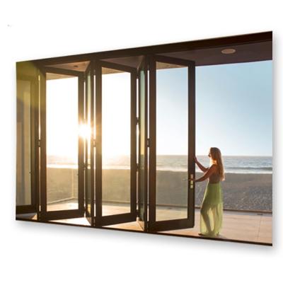 China Aluminum Alloy Modern Style Waterproof Bifold Sliding Door for Balcony Glass Windows for sale