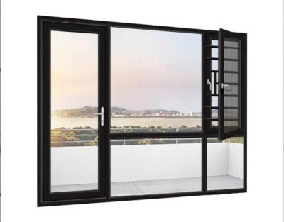 China Swing Open Style Acoustic Aluminum Alloy Casement Windows with 304 Stainless Steel Mesh for sale